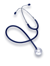 A stethoscope coiled on a black background, symbolizing healthcare and medical professionalism.