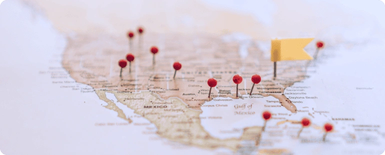 Map showing travel CT tech salary variations across states