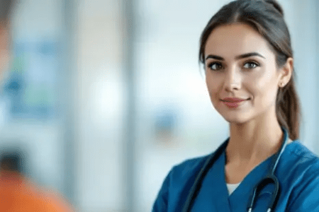 Young Female Occupational Therapist in Clinical Uniform 450x300