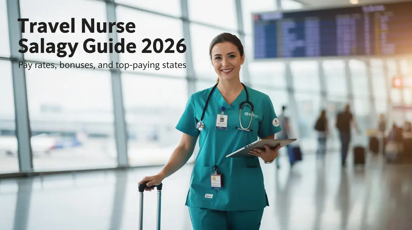 travel nurse at airport with luggage how much do travel nurses make in 2026