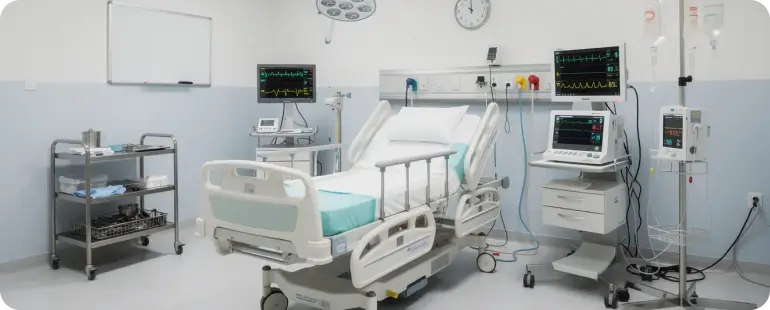 modern hospital labor and delivery room where travel nurses work
